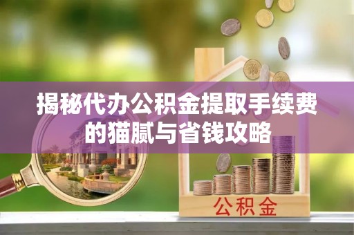 江西揭秘代办公积金提取手续费的猫腻与省钱攻略